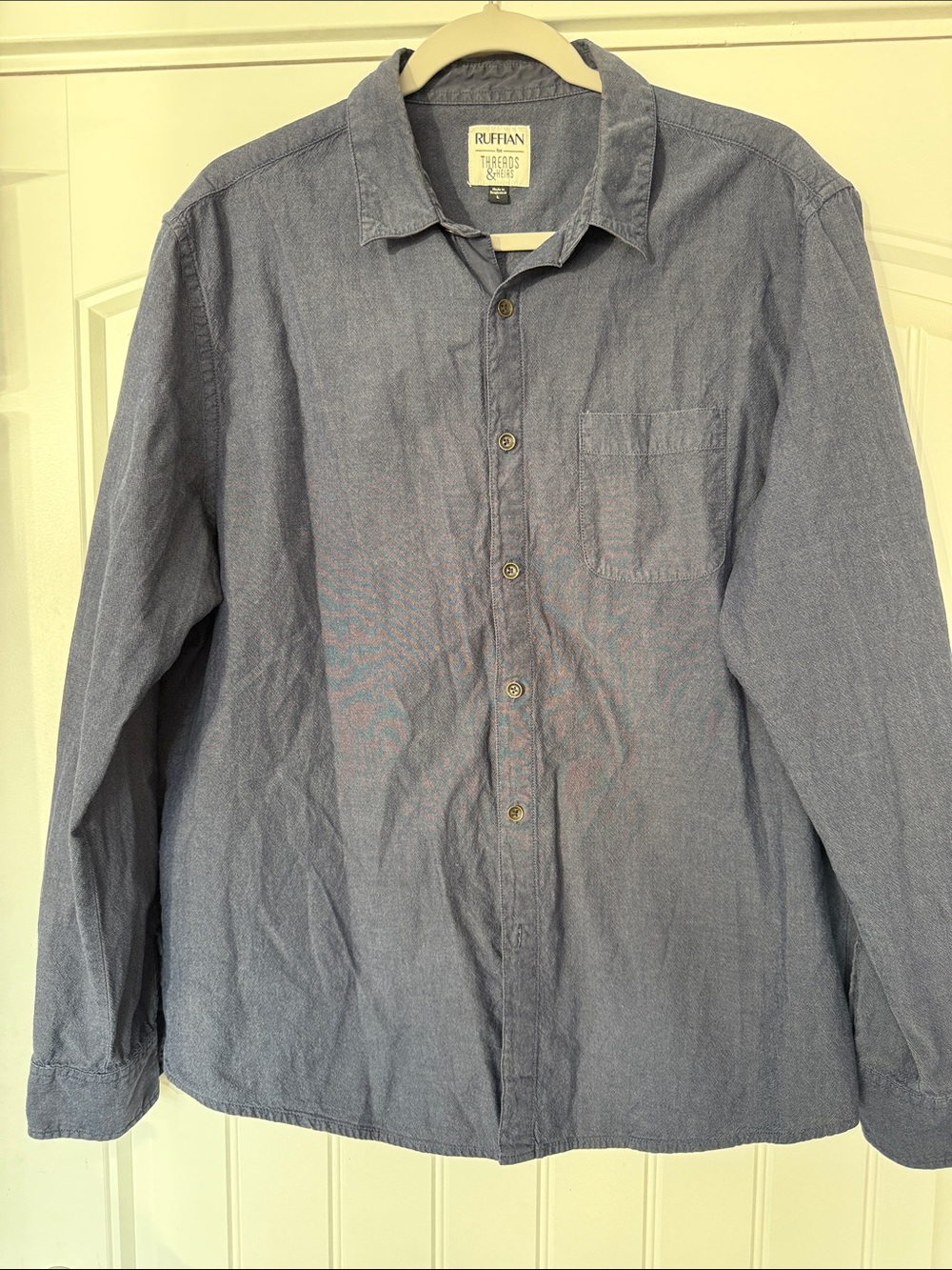 Navy Casual Button-Down Shirt